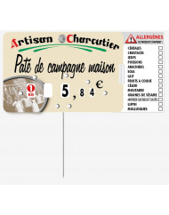 étiquette avec grippeur rectangulaire allergene 7x4 cm Bequet (10 pièces)