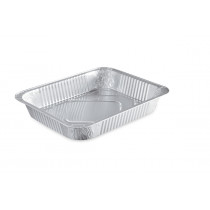 Plat GN1/2 rectangulaire gris aluminium 32,2x26,2x5 cm 326 cl (50 pièces)