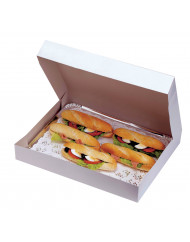 Barquette rectangulaire blanc 42,5x28,5x6 cm (25 pièces)