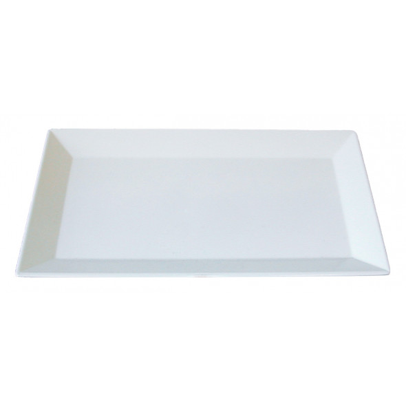 Plats rectangulaire blanc mélamine 26 cm Plastorex
