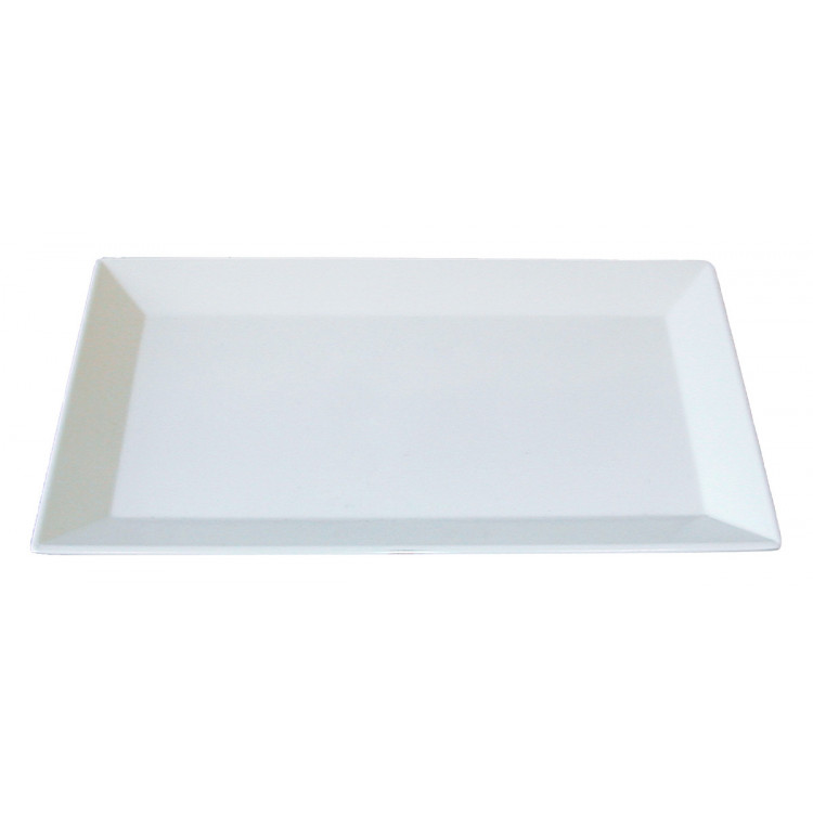 Plats rectangulaire blanc mélamine 26 cm Plastorex