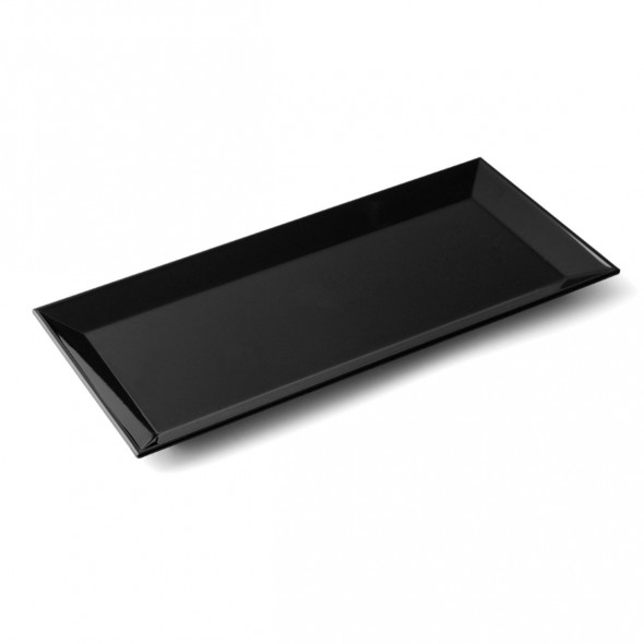 Plats rectangulaire noir mélamine 35 cm Plastorex