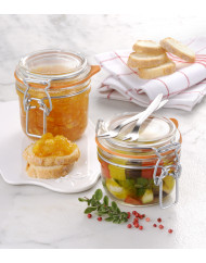 Bocal avec couvercle hermétique rond transparent verre Ø 8,3 cm Fido Bormioli Rocco