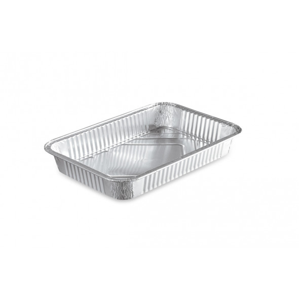 Plat rectangulaire gris aluminium 31,2x21,1x4,3 cm 225 cl (50 pièces)