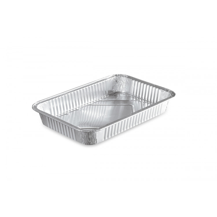 Plat rectangulaire gris aluminium 31,2x21,1x4,3 cm 225 cl (50 pièces)