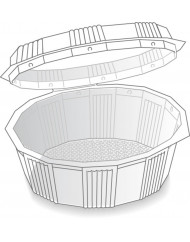 Barquette avec couvercle rond transparent 140x115x50 mm 37 cl Alphaform (105 pièces)