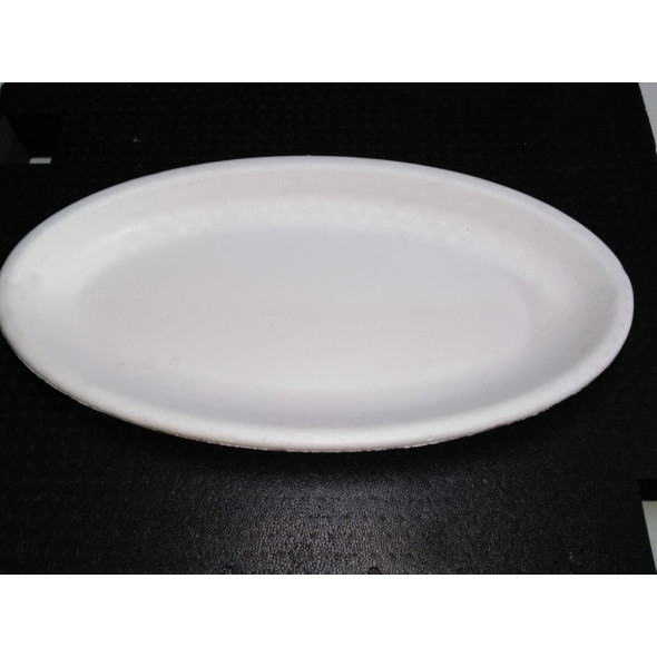 Plateau à fruit de mer ovale blanc plastique 75 cm (75 pièces)