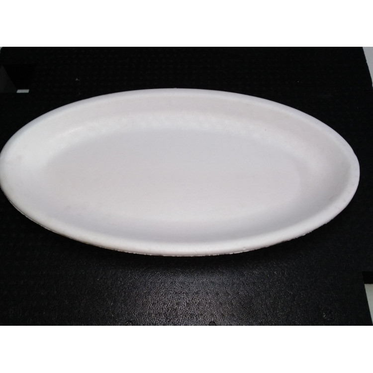 Plateau à fruit de mer ovale blanc plastique 45 cm (40 pièces)