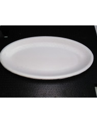 Plateau à fruit de mer ovale blanc plastique 45 cm (40 pièces)