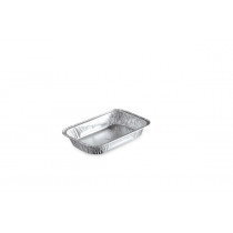 Plat rectangulaire gris aluminium 17,7x11,4x3 cm 38,7 cl (100 pièces)