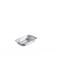 Plat rectangulaire gris aluminium 17,7x11,4x3 cm 38,7 cl (100 pièces)