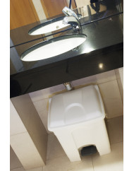 Collecteur à pédale plastique 45 L blanc Probbax