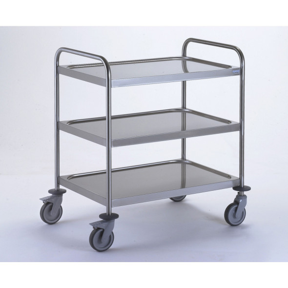 Chariot de service inox 3 niveaux 89,5x62,5x96 cm 150 kg Tournus