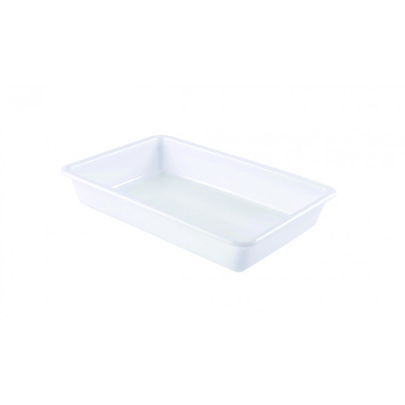 Bac plat Sans couvercle blanc plastique 34,7x23x7 cm 3 L fond plein parois pleines Gilac