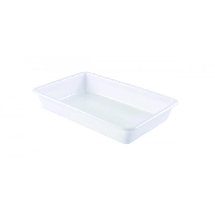 Bac plat Sans couvercle blanc plastique 34,7x23x7 cm 3 L fond plein parois pleines Gilac