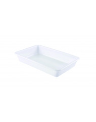 Bac plat Sans couvercle blanc plastique 34,7x23x7 cm 3 L fond plein parois pleines Gilac
