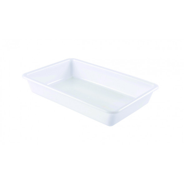 Bac plat Sans couvercle blanc plastique 43,7x28,5x7,5 cm 5 L fond plein parois pleines Gilac