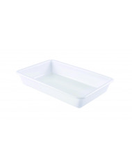 Bac plat Sans couvercle blanc plastique 43,7x28,5x7,5 cm 5 L fond plein parois pleines Gilac