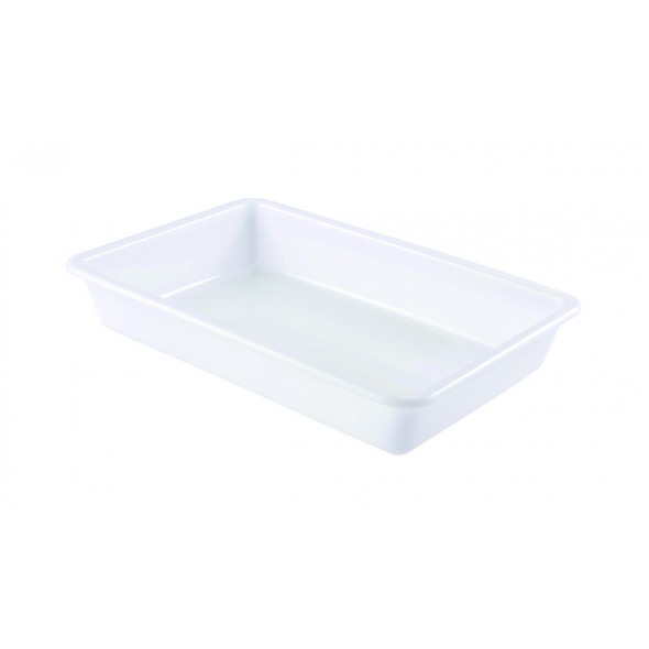 Bac plat Sans couvercle blanc plastique 48,5x33,5x7,5 cm 8 L fond plein parois pleines Gilac