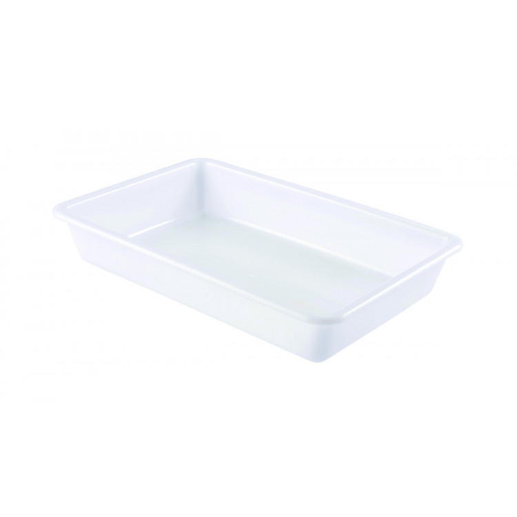 Bac plat Sans couvercle blanc plastique 48,5x33,5x7,5 cm 8 L fond plein parois pleines Gilac