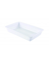 Bac plat Sans couvercle blanc plastique 48,5x33,5x7,5 cm 8 L fond plein parois pleines Gilac