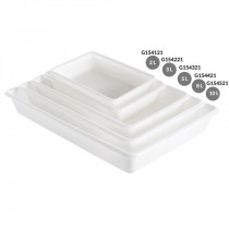 Bac plat Sans couvercle blanc plastique 48,5x33,5x7,5 cm 8 L fond plein parois pleines Gilac