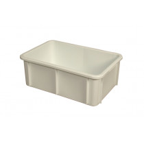 Bac gerbable Sans couvercle blanc plastique 60x40x21,7 cm 35 L fond plein parois pleines Gilac