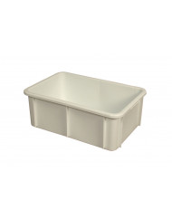 Bac gerbable Sans couvercle blanc plastique 60x40x21,7 cm 35 L fond plein parois pleines Gilac