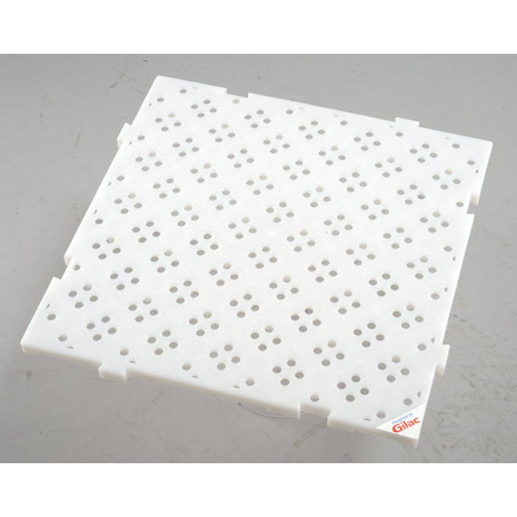 Caillebotis carré blanc plastique 50x50x2,2 cm Gilac