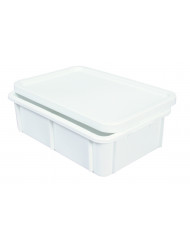 Couvercle pour bac rectangulaire blanc plastique 60x40x3,5 cm Gilac