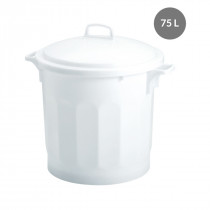 Couvercle pour poubelle 75 L plastique blanc Gilac