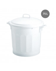 Couvercle pour poubelle 75 L plastique blanc Gilac