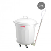 Couvercle pour poubelle 75 L plastique blanc Gilac
