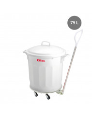 Couvercle pour poubelle 75 L plastique blanc Gilac