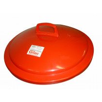 Couvercle pour poubelle 75 L plastique rouge Gilac