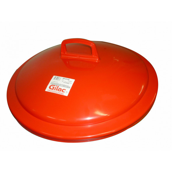 Couvercle pour poubelle 75 L plastique rouge Gilac