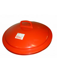 Couvercle pour poubelle 75 L plastique rouge Gilac