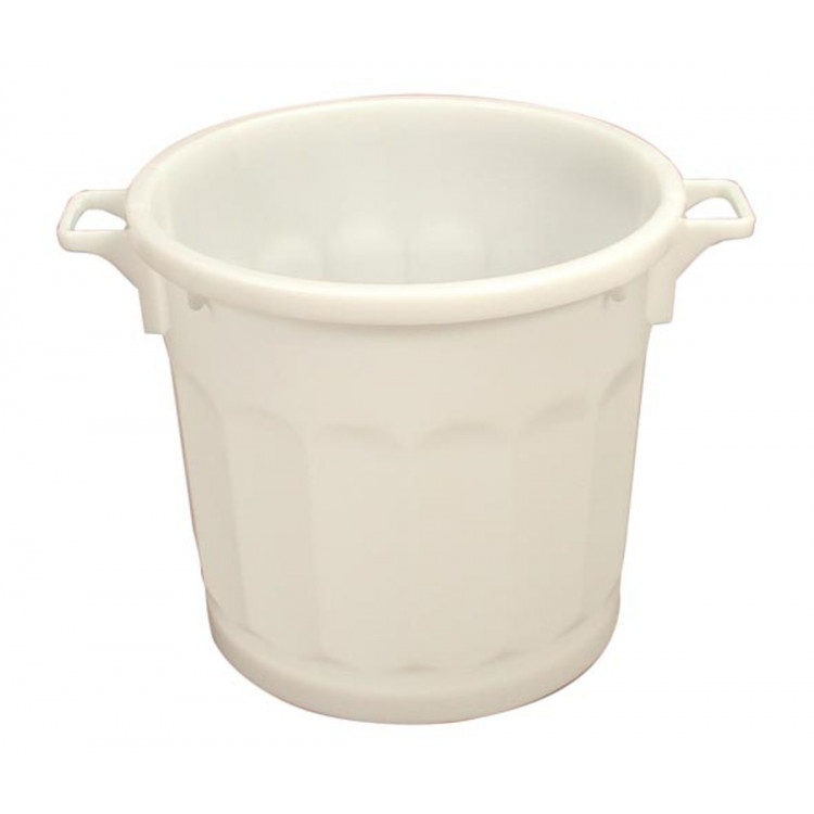 Bac de manutention plastique blanc Ø 67 cm 48,5x54 cm 75 L Sans couvercle Gilac