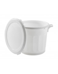Bac de manutention plastique blanc Ø 67 cm 48,5x54 cm 75 L Sans couvercle Gilac