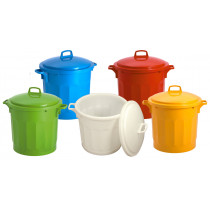 Poubelle plastique 75 L rouge Gilac