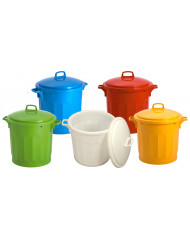 Poubelle plastique 75 L rouge Gilac