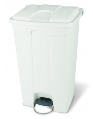 Collecteur à pédale plastique 90 L blanc Probbax