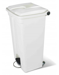 Collecteur à pédale plastique 90 L blanc Probbax