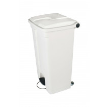 Collecteur à pédale plastique 90 L blanc Probbax