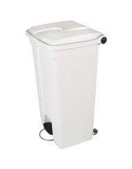 Collecteur à pédale plastique 90 L blanc Probbax