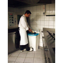 Collecteur à pédale plastique 90 L blanc Probbax