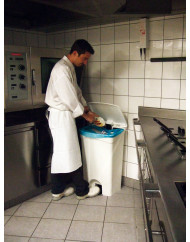 Collecteur à pédale plastique 90 L blanc Probbax