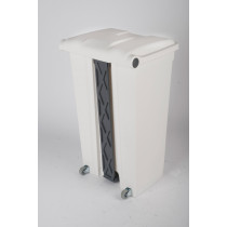 Collecteur à pédale plastique 90 L blanc Probbax