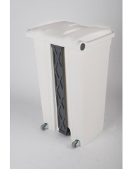 Collecteur à pédale plastique 90 L blanc Probbax