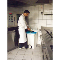 Collecteur à pédale plastique 90 L blanc Probbax